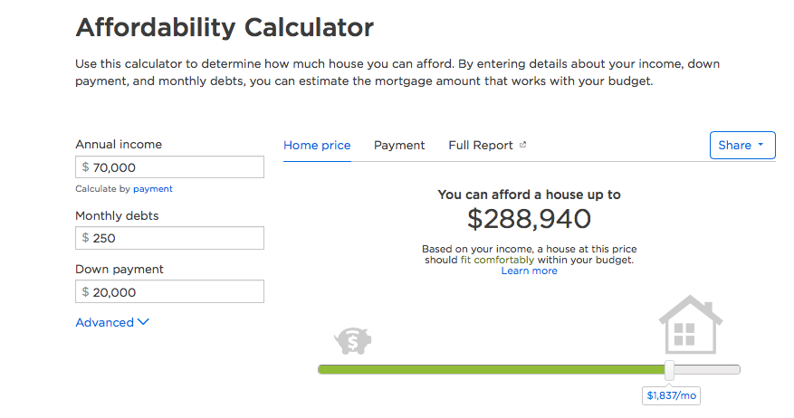 house price affordability calculator